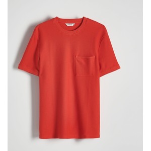Czerwony t-shirt Reserved w stylu casual z krótkim rękawem