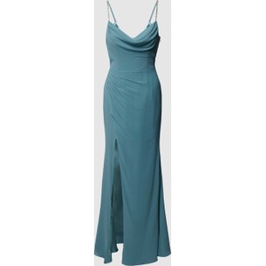 Sukienka Luxuar Fashion dopasowana na ramiączkach z szyfonu