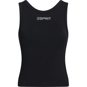 Czarna bluzka Esprit na ramiączkach z okrągłym dekoltem w stylu casual