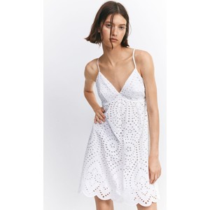 Sukienka H & M mini z dekoltem w kształcie litery v z tkaniny