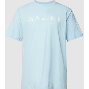Niebieski t-shirt Mazine w młodzieżowym stylu z krótkim rękawem z bawełny
