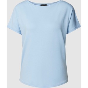 Niebieski t-shirt More & More z okrągłym dekoltem w stylu casual