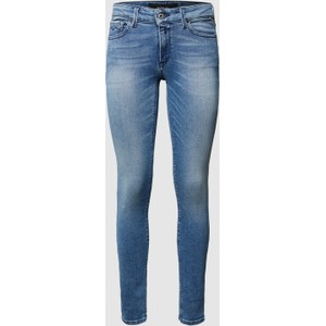 Granatowe jeansy Replay w stylu casual z bawełny