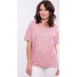 Różowy t-shirt Wadima z krótkim rękawem
