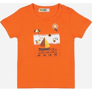 Pomarańczowa koszulka dziecięca born2be z bawełny