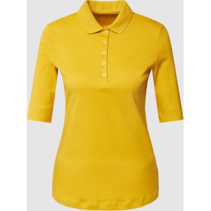 Żółta bluzka Christian Berg Woman z krótkim rękawem w stylu casual