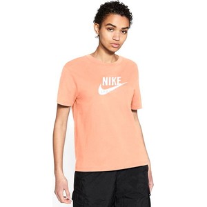 Różowy t-shirt Nike w sportowym stylu z krótkim rękawem z okrągłym dekoltem