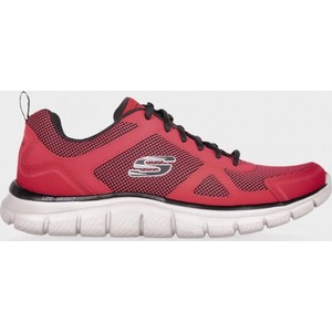 Czerwone buty sportowe Skechers sznurowane w sportowym stylu