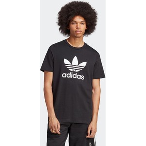 Czarny t-shirt Adidas z krótkim rękawem z bawełny