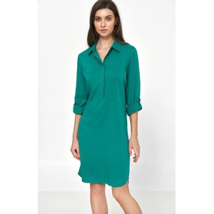 Zielona sukienka Nife mini koszulowa w stylu casual