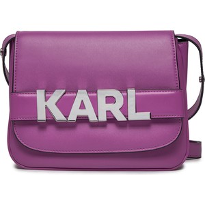 Fioletowa torebka Karl Lagerfeld na ramię matowa