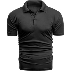 Czarna koszulka polo Risardi z krótkim rękawem