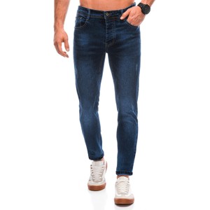 Niebieskie jeansy Edoti w stylu casual z jeansu