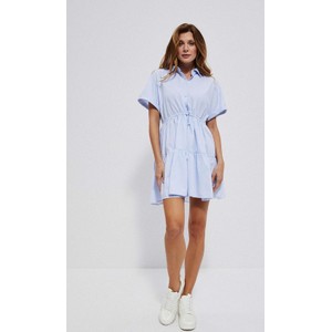 Niebieska sukienka Moodo.pl mini w stylu casual koszulowa