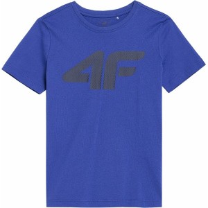 Niebieska koszulka dziecięca 4F z bawełny