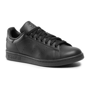 Czarne buty sportowe Adidas ze skóry sznurowane