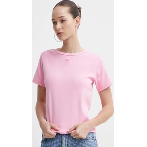 Różowy t-shirt Hugo Boss
