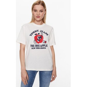 T-shirt Tommy Jeans z krótkim rękawem z okrągłym dekoltem w młodzieżowym stylu