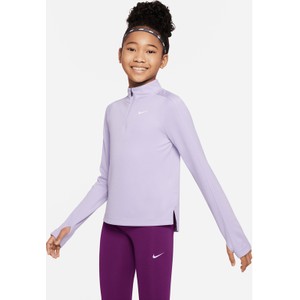 Fioletowa bluzka dziecięca Nike dla dziewczynek z dzianiny z długim rękawem
