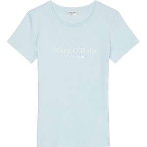 Niebieski t-shirt Marc O'Polo w młodzieżowym stylu z krótkim rękawem z okrągłym dekoltem
