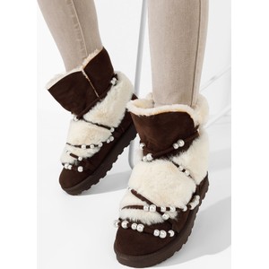 Brązowe śniegowce Zapatos z płaską podeszwą