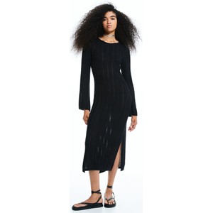 Czarna sukienka H & M w stylu casual midi prosta
