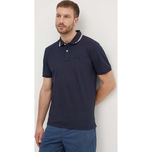 Granatowa koszulka polo Gant z bawełny w stylu casual