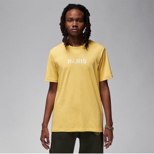 Żółty t-shirt Nike z bawełny w młodzieżowym stylu