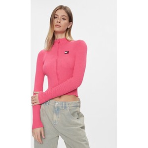 Różowy sweter Tommy Jeans w stylu casual