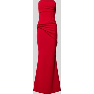 Czerwona sukienka Sistaglam bez rękawów maxi dopasowana