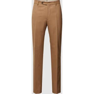 Brązowe spodnie Windsor w stylu casual z wełny