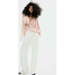 Bluzka H & M z okrągłym dekoltem w stylu casual z długim rękawem