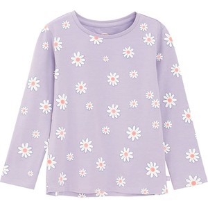 Fioletowa bluzka dziecięca Cool Club w kwiatki dla dziewczynek z bawełny