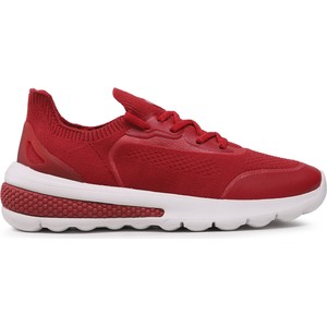 Czerwone buty sportowe Geox w sportowym stylu sznurowane