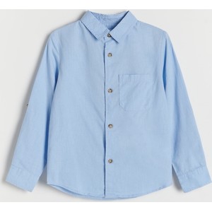 Niebieska koszula dziecięca Reserved z lnu