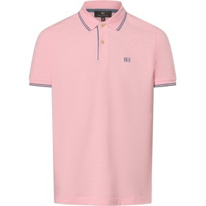 Różowy t-shirt Nils Sundström w stylu casual z krótkim rękawem