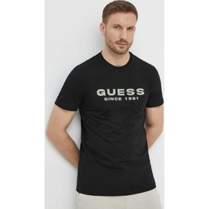 T-shirt Guess z krótkim rękawem z bawełny z nadrukiem