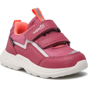 Różowe buty sportowe dziecięce Superfit na rzepy z goretexu dla dziewczynek