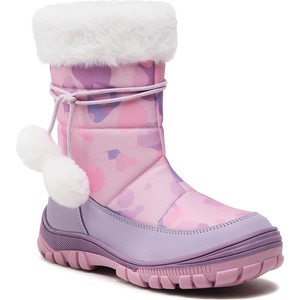 Różowe buty dziecięce zimowe Nelli Blu na zamek dla dziewczynek