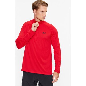 Czerwona koszulka z długim rękawem Under Armour z długim rękawem w sportowym stylu