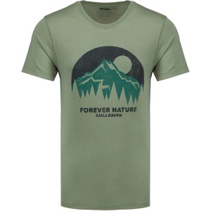 Zielony t-shirt Fjällräven z nadrukiem w młodzieżowym stylu