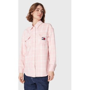 Różowa koszula Tommy Jeans w stylu casual