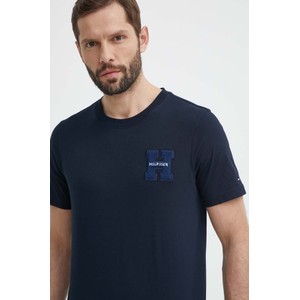Granatowy t-shirt Tommy Hilfiger w stylu casual