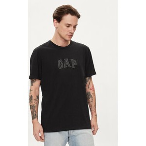 Czarny t-shirt Gap w młodzieżowym stylu z krótkim rękawem
