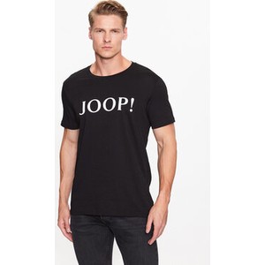 Czarny t-shirt Joop! z krótkim rękawem w młodzieżowym stylu