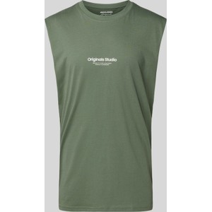 Zielony t-shirt Jack & Jones z bawełny z krótkim rękawem