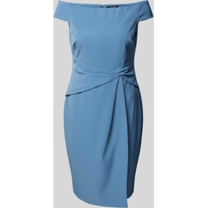 Niebieska sukienka Ralph Lauren mini z okrągłym dekoltem z krótkim rękawem