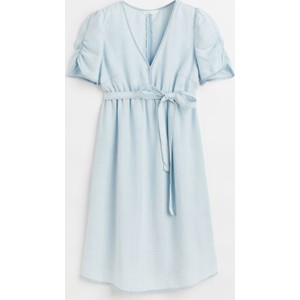 H & M & - MAMA Sukienka z paskiem - Niebieski