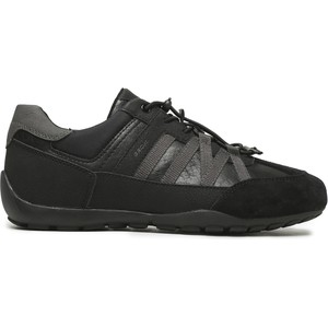 Czarne buty sportowe Geox sznurowane w sportowym stylu