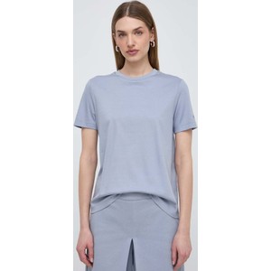 Niebieski t-shirt MaxMara z krótkim rękawem w stylu casual